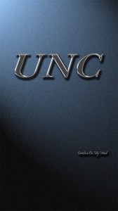 UNC Wallpaper Metal Letters on Lit Wall 1080 x 1920