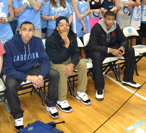 Tar Heel Future Courtside for UNC vs Duke 2-8-2012 -- Paige, Britt, Hicks