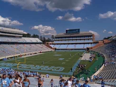 A look at the Blue Zone of Kenan Memorial Stadium in 2011 By Tnbailey09 (Own work) [CC-BY-SA-3.0 (www.creativecommons.org/licenses/by-sa/3.0)], via Wikimedia Commons