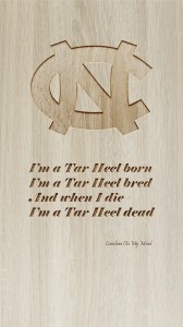 UNC Phone Wallpaper Engraved Wood